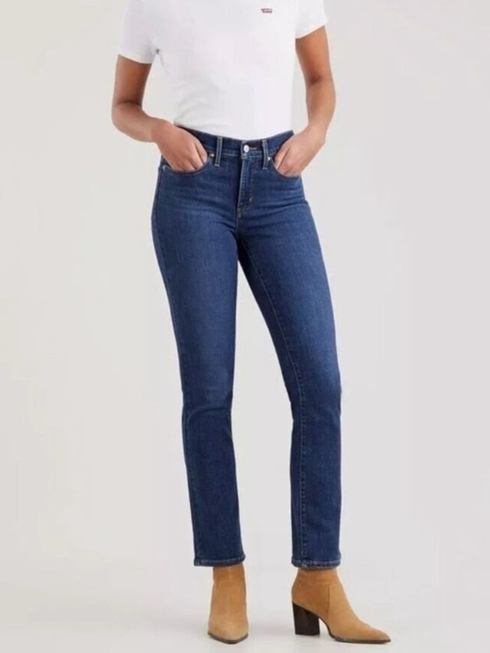 Levi's 314 Shaping Straight Leg Stretch Denim Ankle Length Jeans 29W